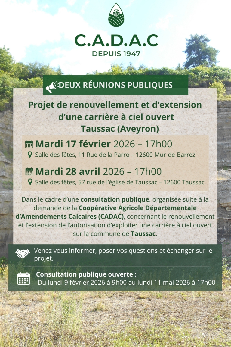 PROJET DE RENOUVELLEMENT ET D'EXTENSION DE LA CARRIÈRE