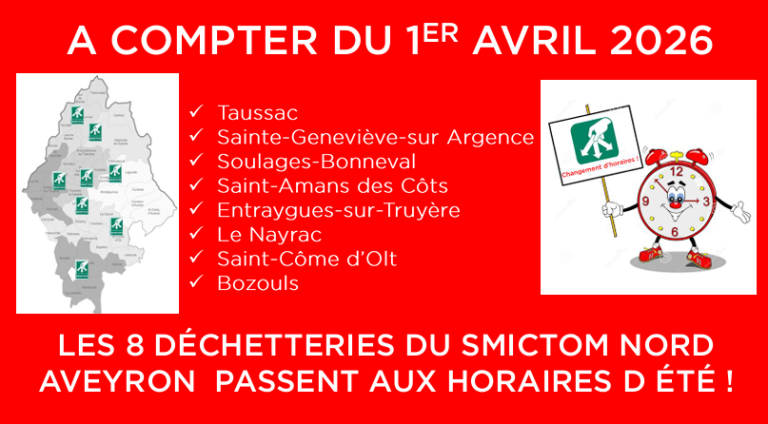 SMICTOM - Nouveaux horaires